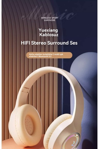 Aurora Kulaklıklar, Kablosuz Bluetooth, Bej