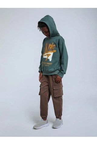 Jack Lions Erkek Çocuk Desenli Şardonlu 3 İplik Sweatshirt-14259 YESIL