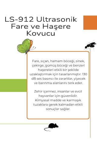 Kovmatik LS-912 Ultrasonik Fare Ve Haşere Kovucu