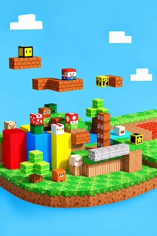 Süper Mario Temalı Minecraft Manyetik Blok Seti - 150 Parça