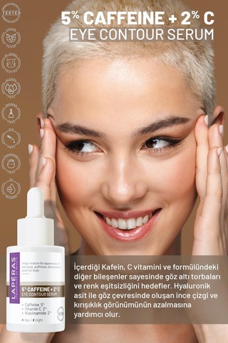 Torbalanma Ve Koyu Halka Karşıtı 5% Caffein + 2% Vitamin C Aydınlatıcı Göz Altı Serumu
