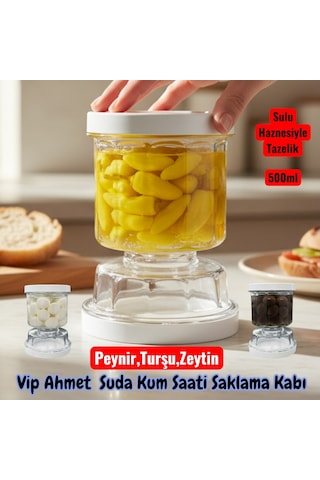 Technow Vps-023 Sulu Peynir Zeytin Ve Turşu Saklama Kabı 500 Ml Beyaz