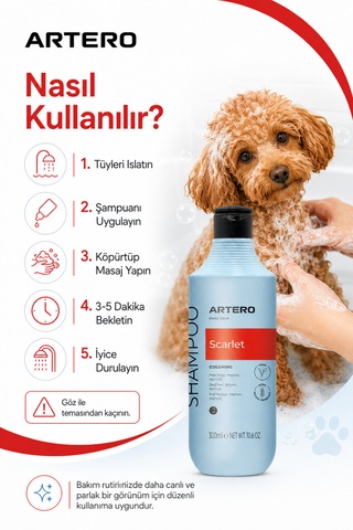 Artero Scarlet Poodle Irkına Özel Renk Arttırıcı Şampuan 300 Ml