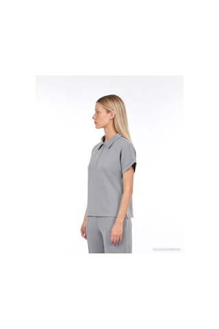 Yargıcı Fermuar Detaylı Kısa Kol Sweatshirt 26kksw9011l 005 Gri
