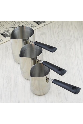 Paslanmaz Çelik Dıy Mum Balmumu Eritme Potası Sürahi Sabun Eriyik Süt Köpürtme 600ml