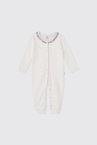 Panço Liberty Kumaş Çiçek Desenli Yenidoğan Tulum Krem 5621GN30003