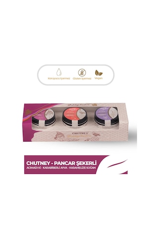 Eşlikçi Chutney 3 Lü Set Pancar Şekerli Antalya Reçelcisi
