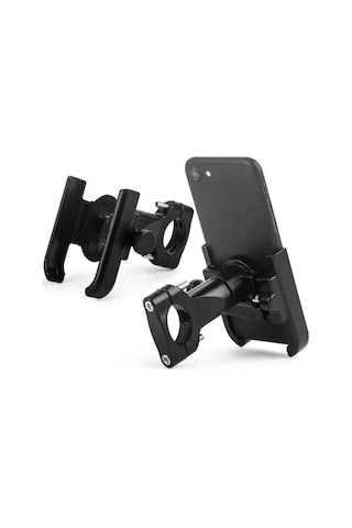 Forte Gt 2084-11 Ayarlı Motosiklet Bisiklet Telefon Tutucu Navigasyon Gidon Uyumlu - Siyah