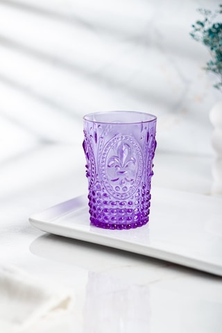 Akrilik Mor Kısa Bardak & Su Meşrubat Kahve Yanı Bardağı 400 Ml Cam Değildir Mor