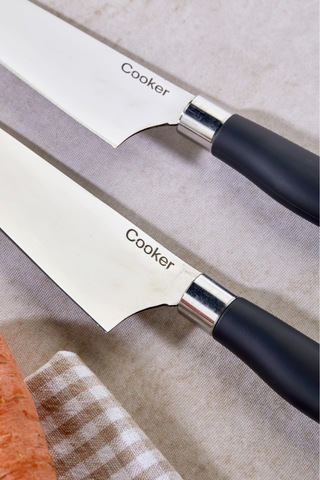 Cooker Lüx Model Paslanmaz Çelik Şef Bıçağı Siyah Ckr3312 1 Adet Çelik
