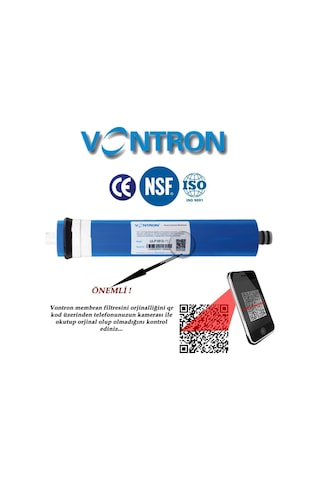 WaterMelon Su Arıtma Cihazı Yüksek Akış Membran (Ana Filtre) Nsf Onaylı 80 GPD Vontron Membran
