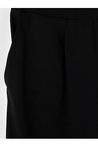 Lcw Comfort Siyah Beli Lastikli Kadın Krep Pantolon