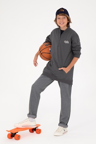 U.S. Polo Assn. Erkek Çocuk Yarım Fermuarlı Antrasit Sweatshirt 50293774-VR006