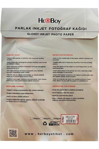 Herboy Parlak Fotoğraf Kağıdı 210x297 A4 240gr 20 Adet