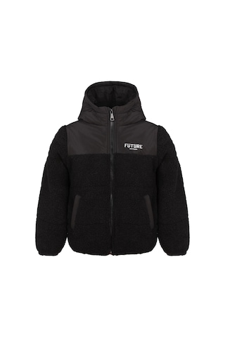 Civil Boys Future Baskılı Kapşonlu 10-13 Yaş Mont - Siyah