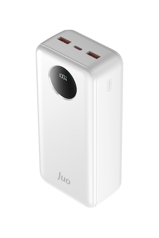 Juo MT03278 30000 Mah 22.5 W Dijital Led Ekranlı Taşınabilir Hızlı Şarj Cihazı Powerbank Beyaz