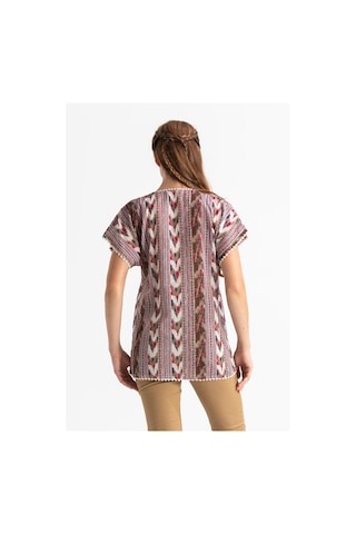 Eliş Şile Bezi Kısa Kol Şile Bezi Kilim Bluz Tek renk Tkrn Tek Renk