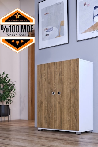 Rafineri Tasarım Akay Ayakkabılık Mdf Ceviz Beyaz