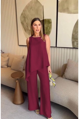 Butik İstanbul Asimetrik Bluz - Pantolon İkili Takım Diğer