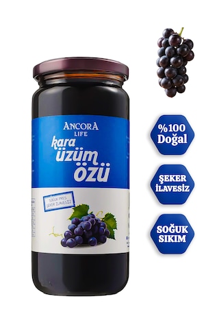 Kara Üzüm Özü Şeker İlavesiz Soğuk Sıkım 640 Gr
