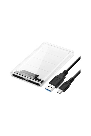 Ancheyn 2.5 Sata Type C Usb 3.1 Usb 3.0 Şeffaf Harici Ssd Hdd Hard Disk Kutusu 4389
