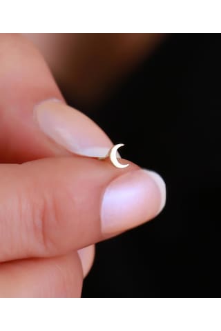 14 Ayar Altın Hilal Tragus Piercing Sarı Altın