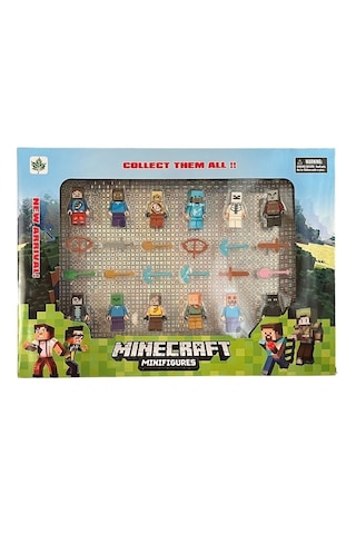 Minecraft Karakterler 12 Figürlü Tam 24 Parça Figür Boyutları 4 C