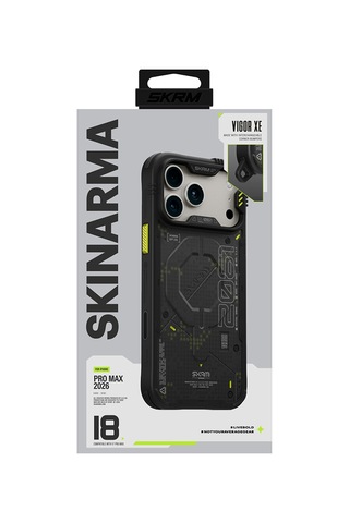 Apple Uyumlu iPhone 18 Pro Max Uyumlu Kılıf M-safe Şarj Özellikli Airbag Tasarımlı Skinarma Vigor Xe Kapak Gri