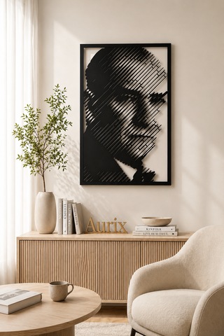 Atatürk Metal Duvar Tablosu 44x69cm Modern Dekoratif Duvar Tablosu
