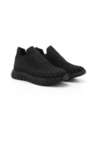 Gönderi(R) Gönderi R Siyah Triko Taşlı Memory Foam Tabanlıklı Comfort Sneaker Siyah