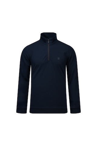 Hatemoğlu Lacivert Regular Fit Yarım Balıkçı Yaka Fermuarlı Sweatshirt 2977607 Lacivert