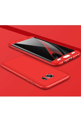 Samsung Galaxy Uyumlu S7 Edge Kılıf Zore Ays Kapak Kırmızı