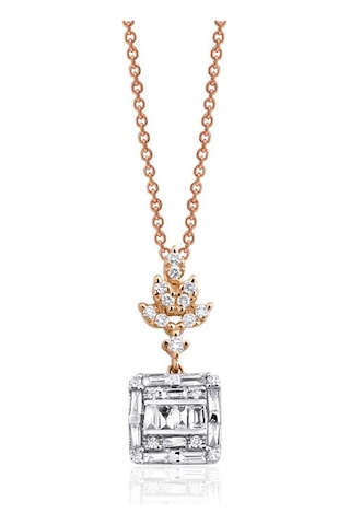 0.35 Karat Baget Pırlanta Kolye 09653270