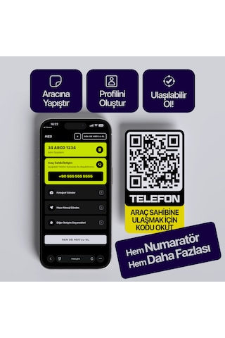 Karekodlu Araç Numaratörü - Araç İçi Park Telefon Numarası
