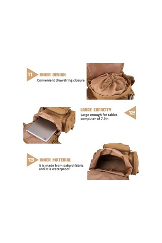 Fortunelane Dış Mekan Askeri Desenli Ayak Çantası - 800d Oksford Kumaş, Su Geçirmez, Dayanıklı, Çoklu Cepli, Bel/omuz/ayak Taşım Çok Renkli