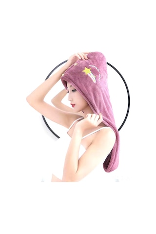 Xiyyadms Yumuşak Ve Emici Çift Katmanlı Saç Kurutma Havlusu - Lake Blue Renk, 26x65cm Boyut Göl Mavisi