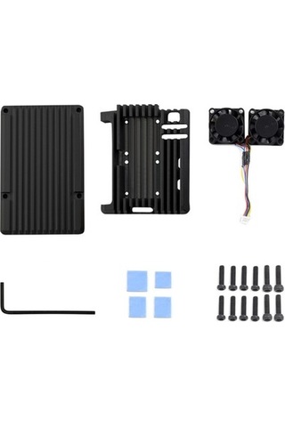 Castleofangels 5 Kasa Için Alüminyum Alaşımlı Soğutma Çift Soğutma Fanı Pi 5 Için Metal Kasa