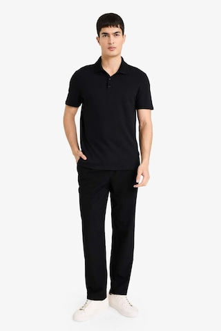 DeFacto Slim Fit Dar Kesim Polo Yaka Kısa Kollu Pamuklu Modal Karışımlı Basic Düz Siyah Tişört M6609AZ24SPBK81