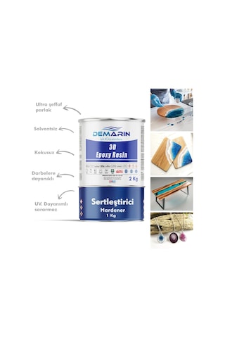 Ultra Şeffaf Döküm Tipi Kristal Clear Epoksi Reçine 3 Kg Set Ultra Şeffaf Döküm Tipi Kristal Clear Epoksi Reçine 3 Kg Set
