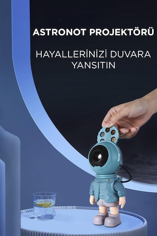 Torima Lw-37 Mavi Astronot Projektör Gece Lambası