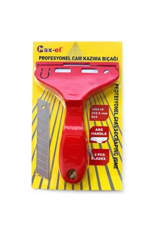 Profesyonel Cam Kazıma Bıçağı, Sk5 Çelik Keskin Uç, Abs Ergonomik Sap, 100x18 Mm, 2 Yedek Bıçaklı Cam Ve Yüze Diğer