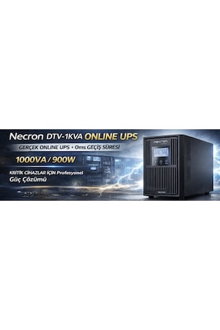 Necron Dtv-1kva Dt-v Serisi 1 Kva Online Ups 1000va 900w 0ms Geçiş Süresi Saf Sinüs Lcd Ekran