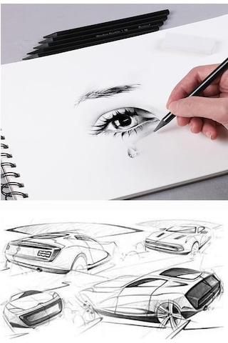 Telli Eskiz Defteri A5 Spiralli 50 Yaprak 1 Adet 120 Gr 148x210 Mm Karakalem Sketch Book Üstten Açılmalı Ezkiz Defteri