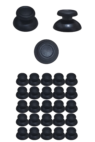 Ps4 Dualshock 4 Uyumlu Siyah Analog Topuz Mantar Başlık - 25 Adet Oyun Kolu Tamir Ve Değişim Seti