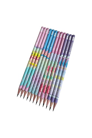 Faber Castell Faber-castell Deniz Kızı Desenli Kurşun Kalem, 2b, 12'li Set, Pastel Renkli Çok Renkli