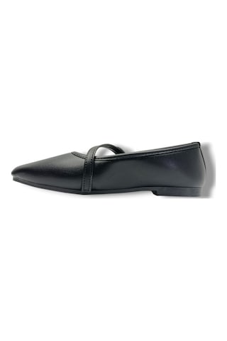 Ceylan Shoes 123-26 Cilt Deri Tokalı Tek Bantlı Anatomik Kadın Babet Sıyah