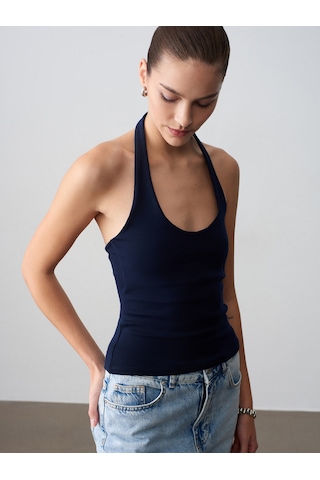 Dilvin 21052 Halter Yaka Top-k.lacivert
