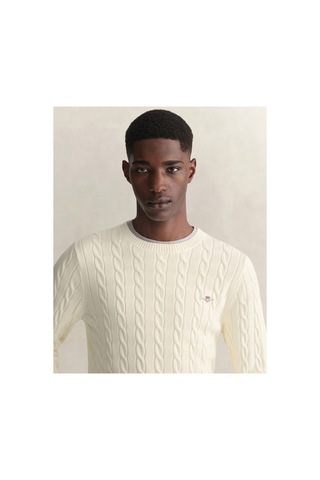 Gant Erkek Krem Regular Fit Bisiklet Yaka Örgü Kazak-24764 130-krem