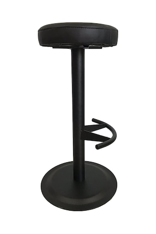 Bar Sandalyesi Bar Taburesi Siyah Deri Oturak Çok Renkli