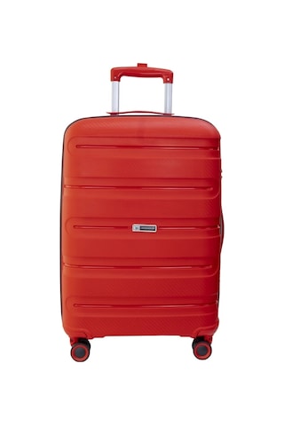 Vegmann Polipropilen Pp Atlas Kırmızı Orta Boy Valiz Kırmızı